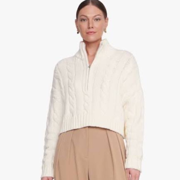Staud Cropped Hampton Ivory Sweater SZ M NWOT $325 - Picture 2 of 9